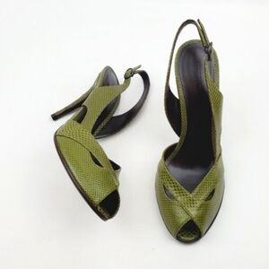 Bottega Veneta great leather slingback peep toe heel sandals